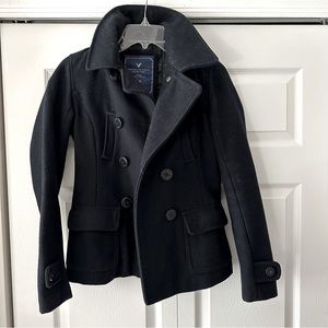American Eagle Navy Wool Peacoat